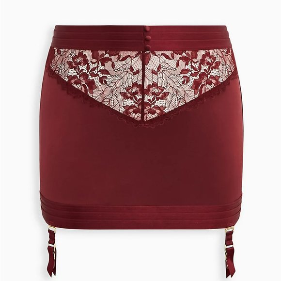 torrid Other - Torrid 4X Burgundy Lace Garter Skirt Lingerie